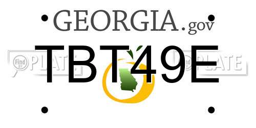 TBT49E Georgia License Plate