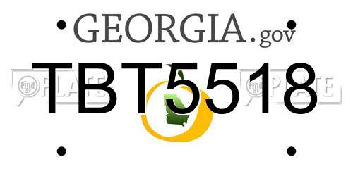 TBT5518 Georgia License Plate