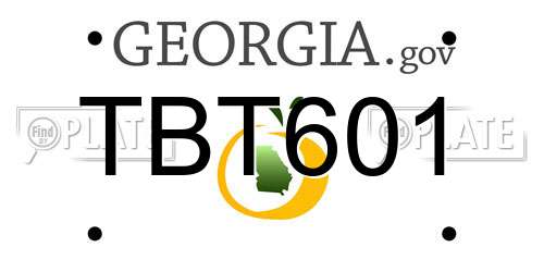 TBT601 Georgia License Plate