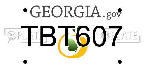 TBT607 Georgia License Plate
