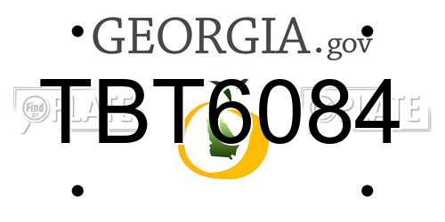 TBT6084 Georgia License Plate