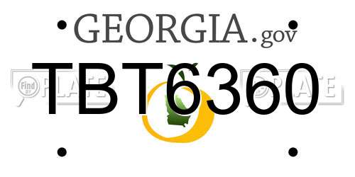 TBT6360 Georgia License Plate