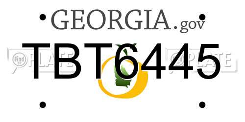 TBT6445 Georgia License Plate