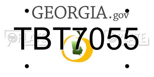 TBT7055 Georgia License Plate