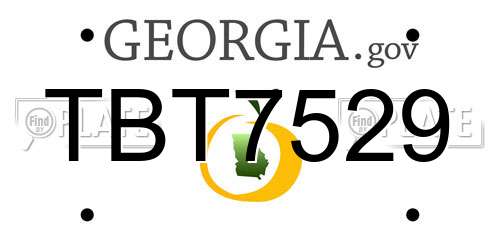 TBT7529 Georgia License Plate
