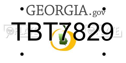 TBT7829 Georgia License Plate