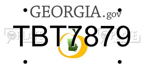 TBT7879 Georgia License Plate