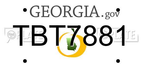 TBT7881 Georgia License Plate