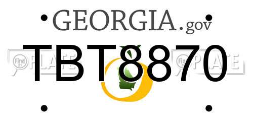 TBT8870 Georgia License Plate