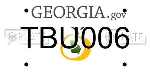 TBU006 Georgia License Plate