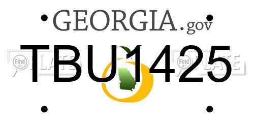 TBU1425 Georgia License Plate