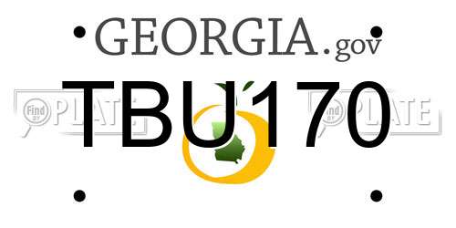 TBU170 Georgia License Plate