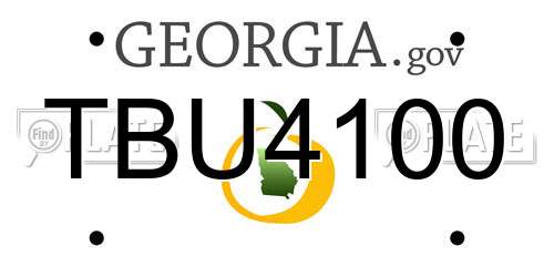 TBU4100 Georgia License Plate