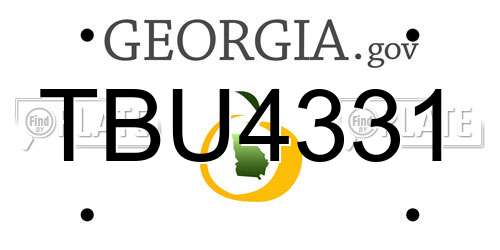 TBU4331 Georgia License Plate