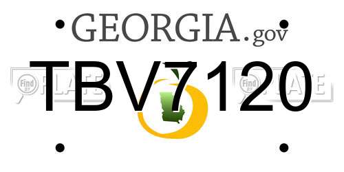 TBV7120 Georgia License Plate