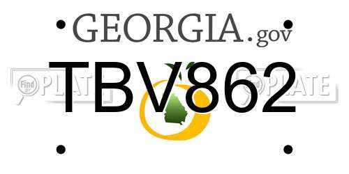 TBV862 Georgia License Plate