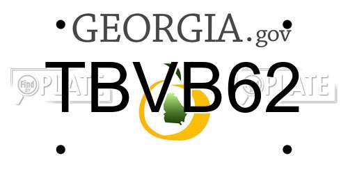 TBVB62 Georgia License Plate