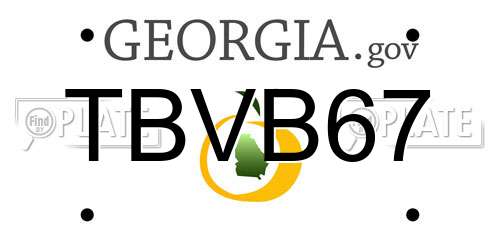 TBVB67 Georgia License Plate