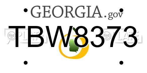 TBW8373 Georgia License Plate