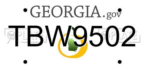 TBW9502 Georgia License Plate