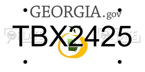 TBX2425 Georgia License Plate
