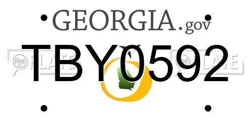 TBY0592 Georgia License Plate