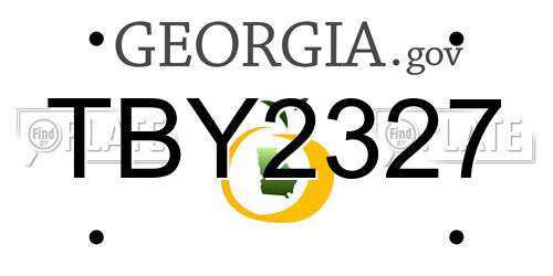 TBY2327 Georgia License Plate