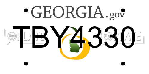 TBY4330 Georgia License Plate