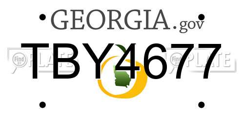 TBY4677 Georgia License Plate