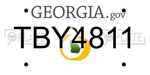 TBY4811 Georgia License Plate