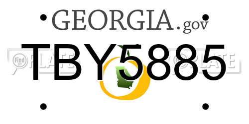 TBY5885 Georgia License Plate