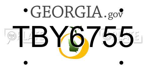 TBY6755 Georgia License Plate