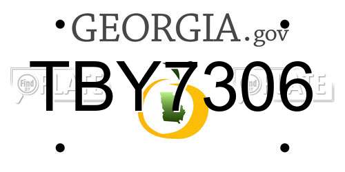 TBY7306 Georgia License Plate