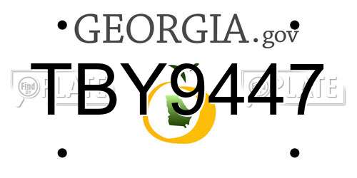 TBY9447 Georgia License Plate