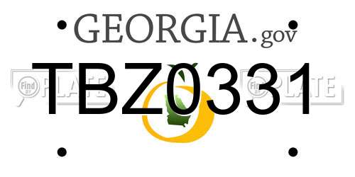 TBZ0331 Georgia License Plate