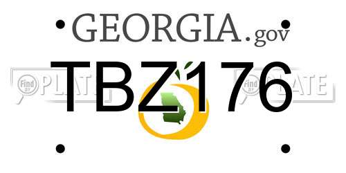 TBZ176 Georgia License Plate