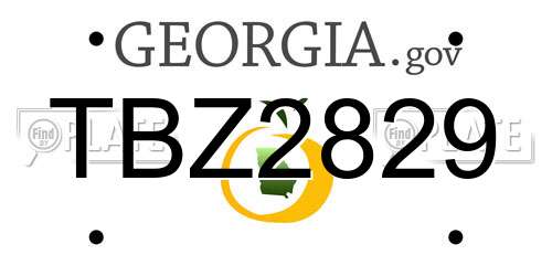 TBZ2829 Georgia License Plate