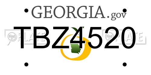 TBZ4520 Georgia License Plate