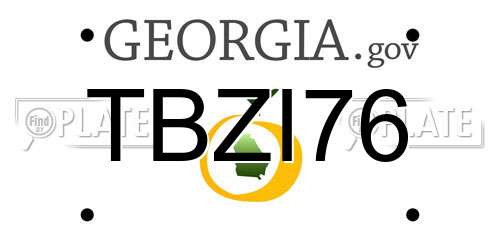 TBZI76 Georgia License Plate