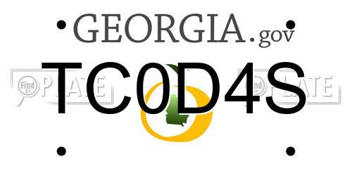 TC0D4S Georgia License Plate