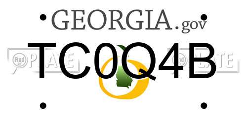 TC0Q4B Georgia License Plate