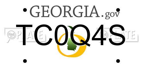 TC0Q4S Georgia License Plate