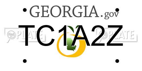 TC1A2Z Georgia License Plate