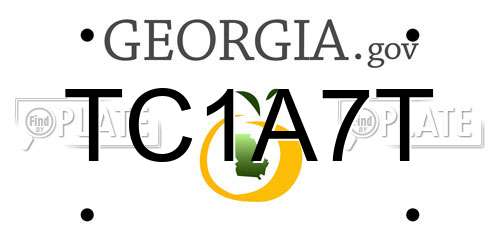 TC1A7T Georgia License Plate