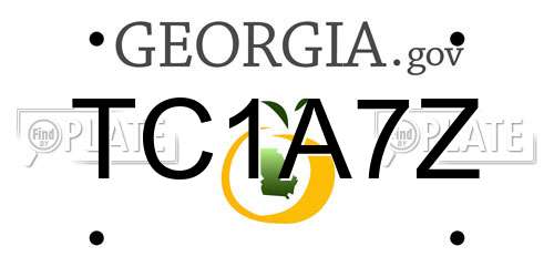 TC1A7Z Georgia License Plate