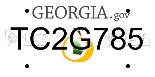 TC2G785 Georgia License Plate