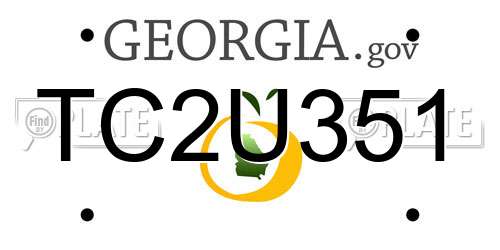 TC2U351 Georgia License Plate
