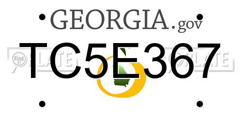 TC5E367 Georgia License Plate