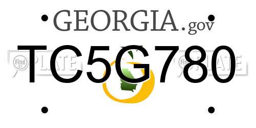 TC5G780 Georgia License Plate