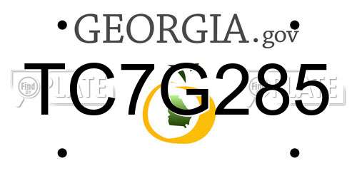 TC7G285 Georgia License Plate